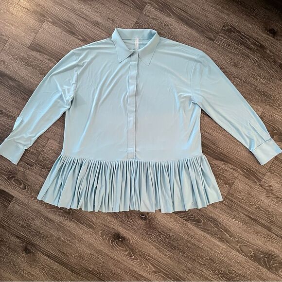 Norma Kamali Oversize BF Ruffle NK Shirt - Picture 1 of 8